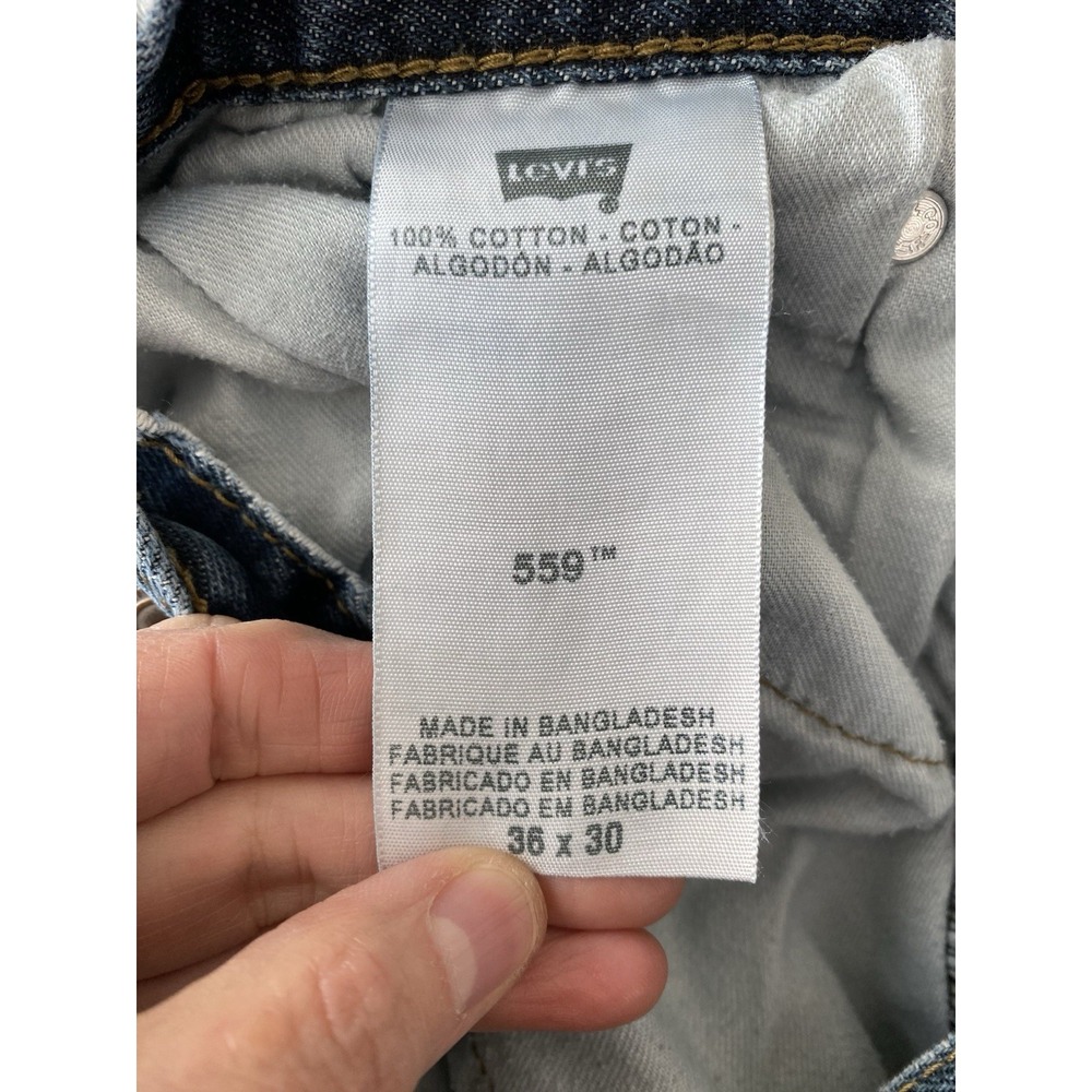 Levi's 559 Men's 36X30 Medium Wash Straight Leg Denim Blue Jeans - Picture 9 of 12